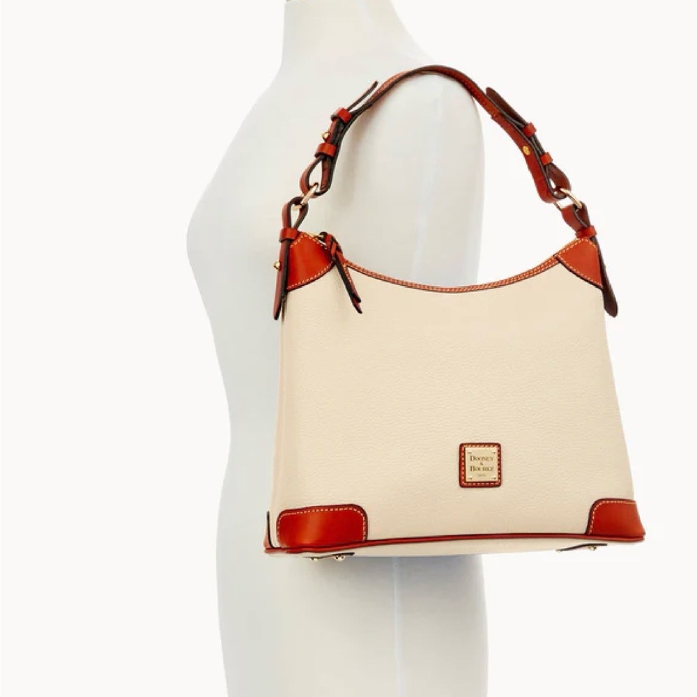 Dooney & Bourke pebbled hobo in “bone” EUC